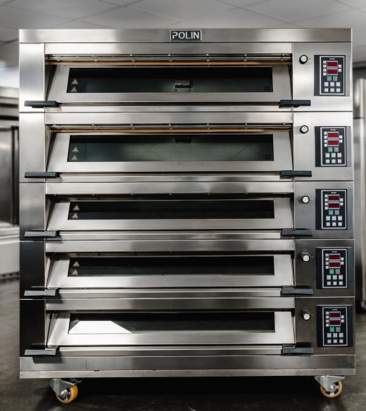 Polin 15 Tray (18" x 30" Trays) Modular Electric Deck Oven - 5 Decks (3 Trays Wide)