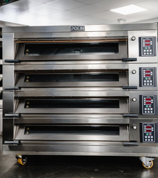 Polin 12 Tray (18" x 30" Trays) Modular Electric Deck Oven - 4 Decks (3 Trays Wide)