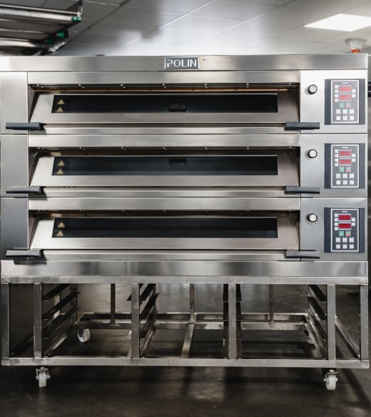 Polin 9 Tray (18" x 30" Trays) Modular Electric Deck Oven - 3 Decks (3 Trays Wide)