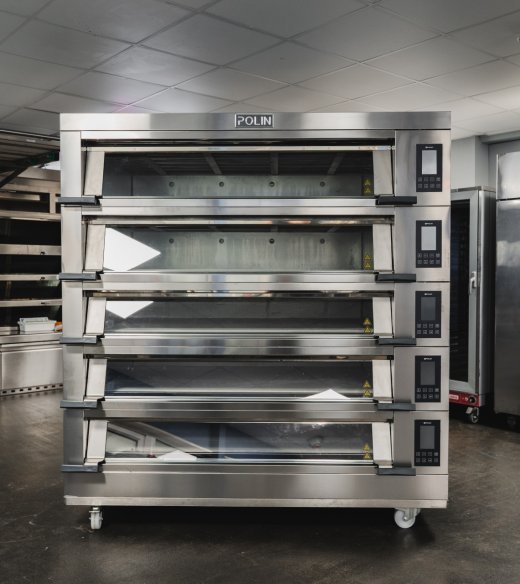 Polin 15 Tray (18" x 30") Stratos XP High Control Modular Deck Oven - 5 Deck (3 Trays Wide)